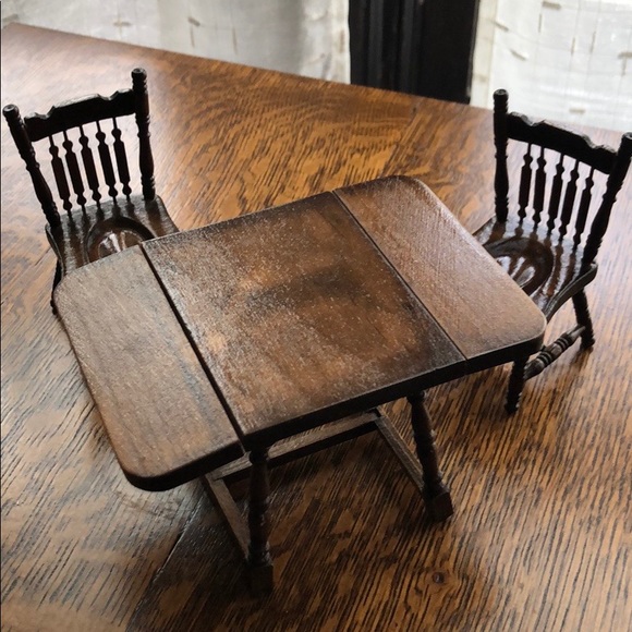 Other - Dollhouse miniature drop leaf table with chairs